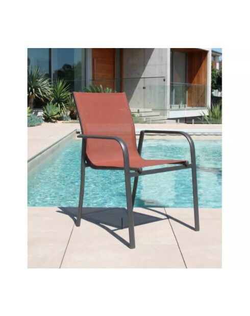 Essgruppe Mimizan: 1 Tisch und 8 kohlefarbene Guethary-Sessel