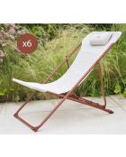 6 Chilennes Sunny new terracotta et gris chiné - 81x53x77 cm