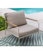 Mueble de jardín bajo con reposapiés Lin de 2 plazas Biscarrosse