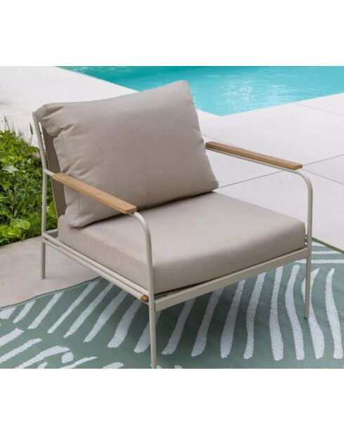 Mueble de jardín bajo con reposapiés Lin de 2 plazas Biscarrosse