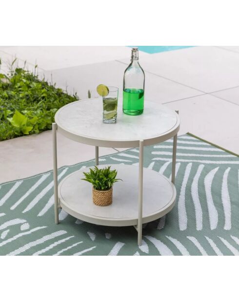 Mueble de jardín bajo con reposapiés Lin de 2 plazas Biscarrosse