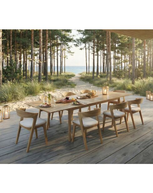 Tripolinado XL eetset: 1 XL tripoli-tafel + 8 Manado-fauteuils