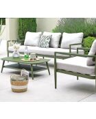 Muebles de jardín Nairobi de aluminio para 5 plazas, color verde salvia