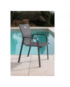 Set de comedor Aix - 1 mesa y 8 sillones antracita