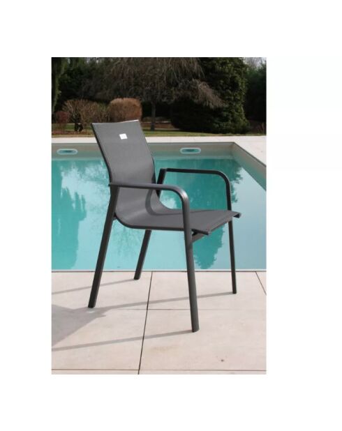 Set de comedor Aix - 1 mesa y 8 sillones antracita