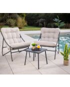 Mueble de jardín Leman de acero, 2 plazas, gris antracita