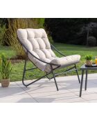 Mueble de jardín Leman de acero, 2 plazas, gris antracita