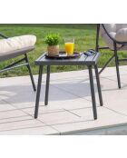 Mueble de jardín Leman de acero, 2 plazas, gris antracita