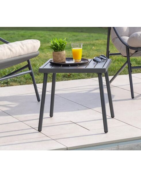 Mueble de jardín Leman de acero, 2 plazas, gris antracita