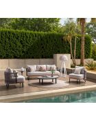 Mobiliario de jardín Natal de aluminio efecto madera de 5 plazas