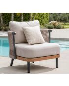 Mobiliario de jardín Natal de aluminio efecto madera de 5 plazas