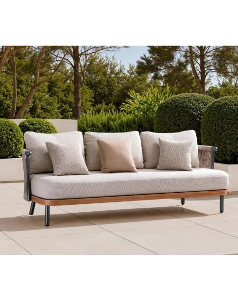 Mobiliario de jardín Natal de aluminio efecto madera de 5 plazas