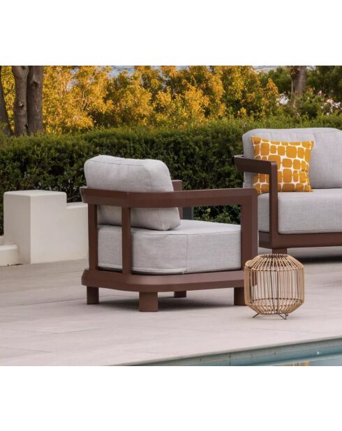 Mueble de jardín Alicante de aluminio chocolate de 5 plazas