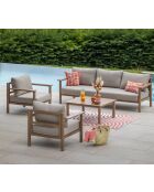 Muebles de jardín Avignon de aluminio efecto madera de 5 plazas