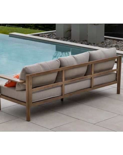 Muebles de jardín Avignon de aluminio efecto madera de 5 plazas