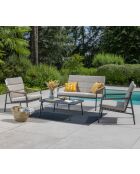 Muebles de jardín Arcachon de aluminio antracita de 4 plazas