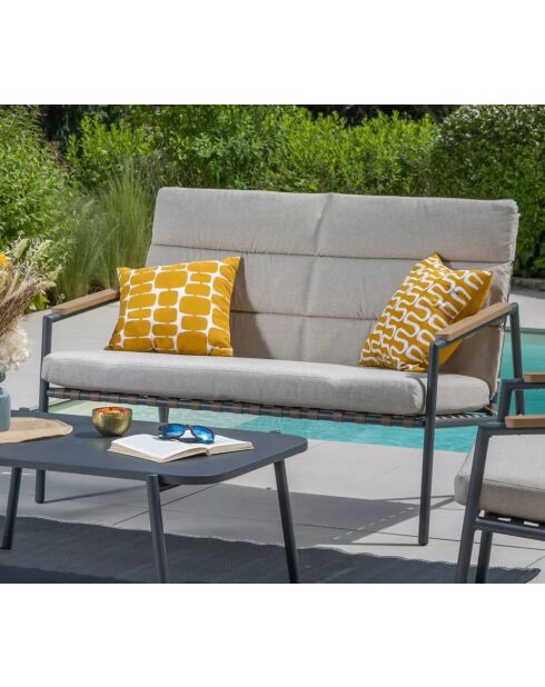 Muebles de jardín Arcachon de aluminio antracita de 4 plazas