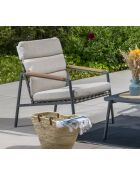 Muebles de jardín Arcachon de aluminio antracita de 4 plazas