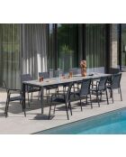 Set de comedor de pizarra Naples XL: mesa y 10 sillas Minea