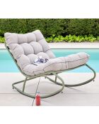 Sedia a dondolo Madrid verde salvia - 71x111x73,4 cm