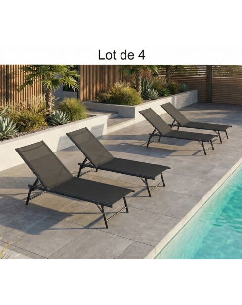 4 Bains de soleil saragosse - 182x55x32.5 cm