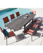 Essgruppe Honfleur XL aus Schiefer: 1 Tisch und 2 Stühle Beziers