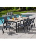 Ensemble repas Naples chêne : Table + 8 Chaises carmel