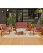 Mueble de jardín Perth de terracota para 4 plazas, 80 x 40,5/115 x 63 x 84/59 x 63 x 84 cm