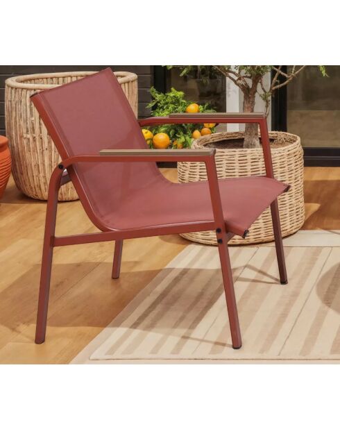 Mueble de jardín Perth de terracota para 4 plazas, 80 x 40,5/115 x 63 x 84/59 x 63 x 84 cm