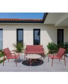 Mueble de jardín Perth de terracota para 4 plazas, 80 x 40,5/115 x 63 x 84/59 x 63 x 84 cm