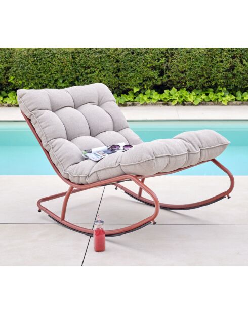 Sedia a dondolo Madrid Terracotta - 71x111x73,4 cm