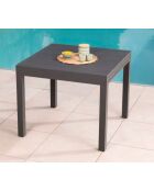 Essgruppe Honfleur aus Aluminium: 1 Tisch und 6 Beziers, grau/terrakotta