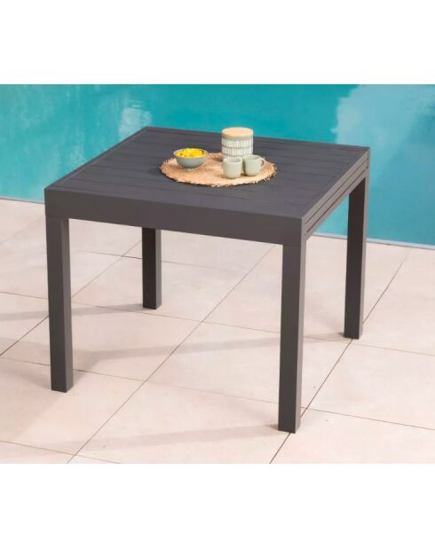 Essgruppe Honfleur aus Aluminium: 1 Tisch und 6 Beziers, grau/terrakotta