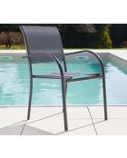 Honfleur XL leisteen eetset: 1 tafel + 2 antracietkleurige stoelen van Beziers