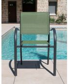 Juego de comida de pizarra pspc Jonfleur XL: 1 mesa y 8 sillas Beziers antracita y verde salvia