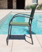 Juego de comida de pizarra pspc Jonfleur XL: 1 mesa y 8 sillas Beziers antracita y verde salvia