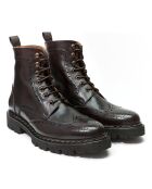 Dunkelbraune Derby-Stiefel Helene aus Leder