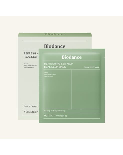 Máscara refrescante de algas marinas Real Deep Mask (34 g x 4)