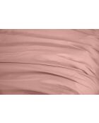 Parure housse de couette en percale de coton rose thé