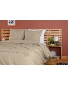 Parure de couette finitions Tuftées en coton lavé Akoe grise