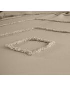 Parure de couette finitions Tuftées en coton lavé Akoe grise