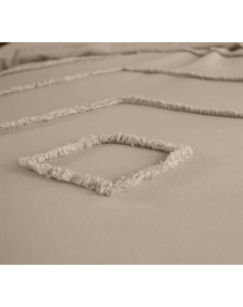 Parure de couette finitions Tuftées en coton lavé Akoe grise