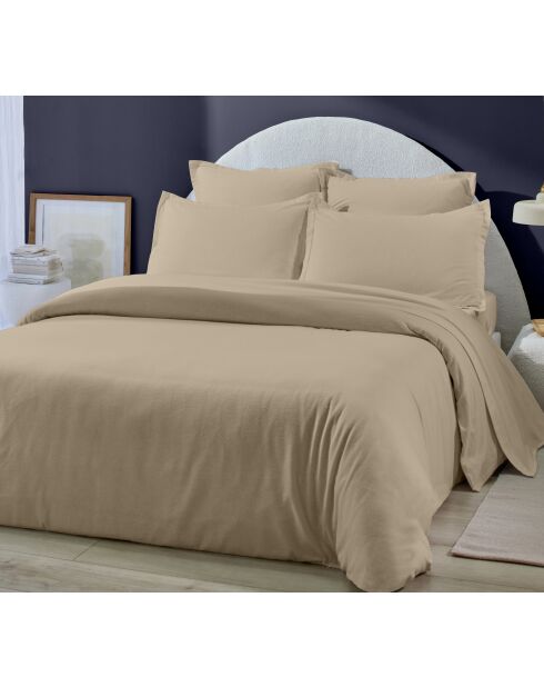 Taie d'oreiller en flanelle coton ficelle