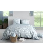 Parure housse de couette  en coton Nordic imprimé fond bleu