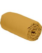 Drap housse en percale de coton moutarde