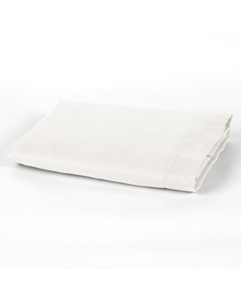 Drap plat en percale de coton blanc