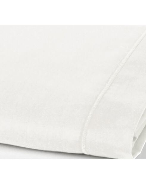 Drap plat en percale de coton blanc