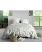 Parure housse de couette en coton merise verte