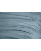 Parure housse de couette  en percale de coton bleu fumé