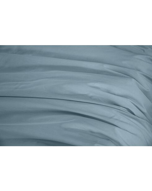 Parure housse de couette  en percale de coton bleu fumé